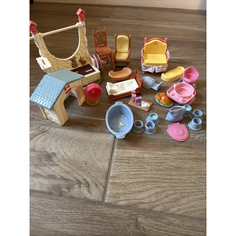 VINTAGE LOT FISHER-PRICE LOVING FAMILY DOLL HOUSE FURNITURE-ASSORTED 1990's